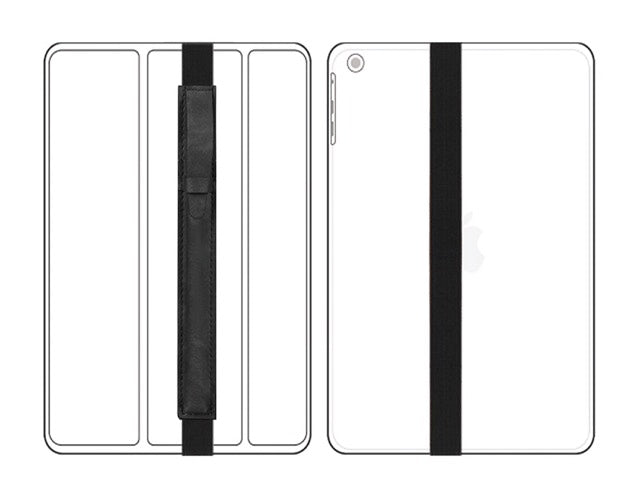 Funda de Cuero Apple Pencil y Lapices Tactiles Negra