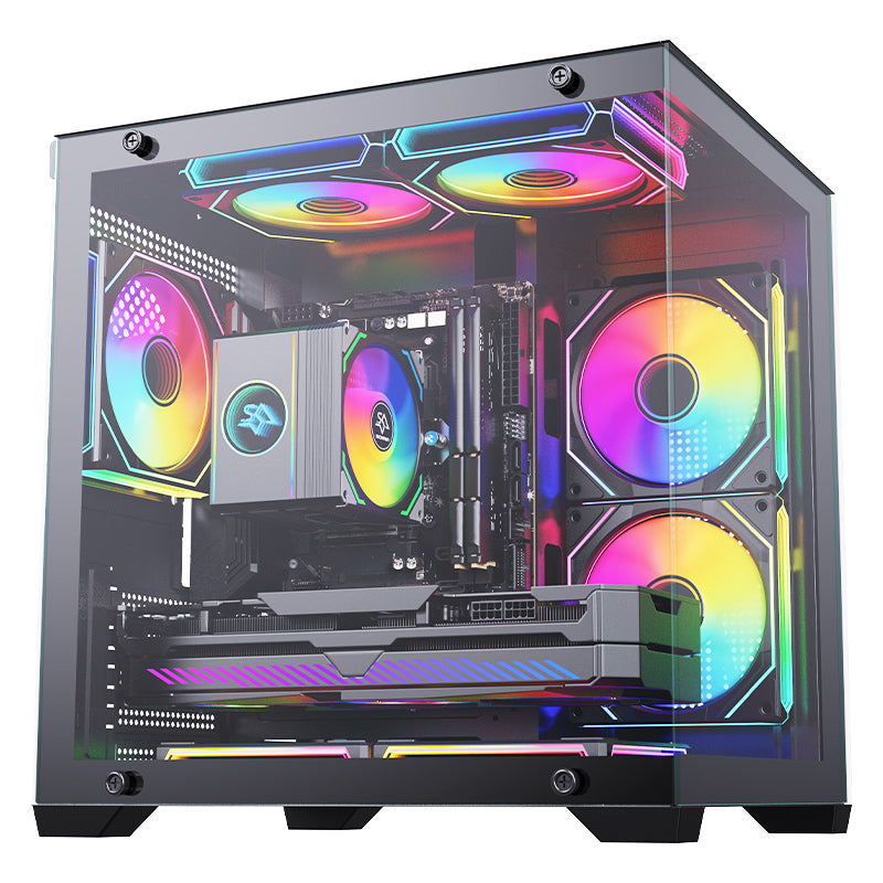 Gabinete Gamer Micro ATX Snowman CS049 Negro