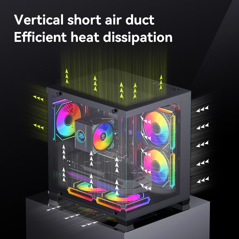 Gabinete Gamer Micro ATX Snowman CS049 Negro