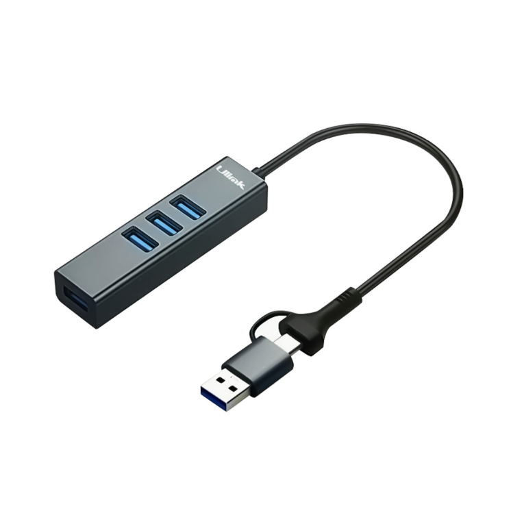 HUB 4 Puertos USB/USB-C UL-HUBCA4 p/ MacBook y Windows