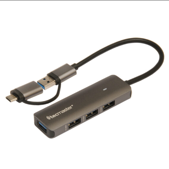 Hub Tipo-C/USB, 4 Puertos Usb 3.1 Macbook Notebook Tecmaster