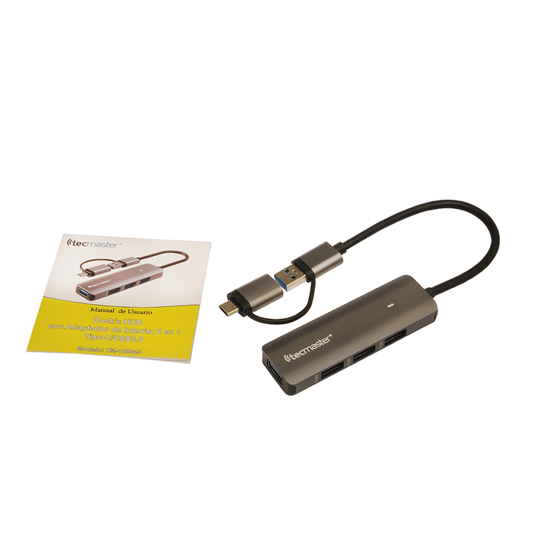 Hub Tipo-C/USB, 4 Puertos Usb 3.1 Macbook Notebook Tecmaster