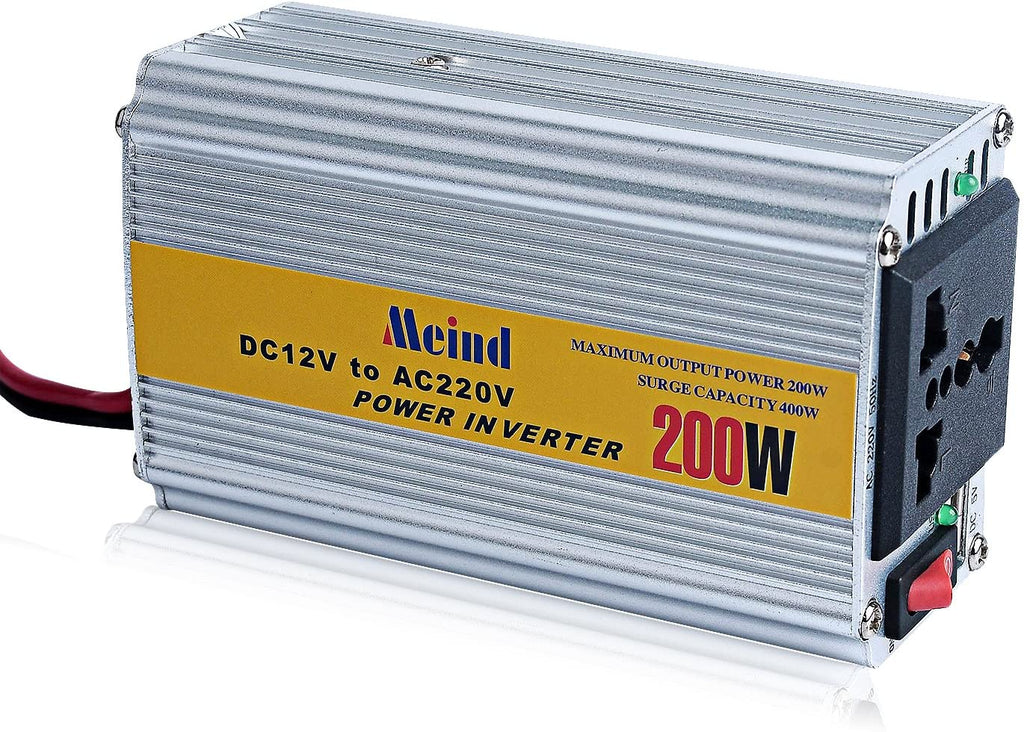 Inversor Voltaje Auto 200W 12 Volt A 220V Y 1USB Aluminio