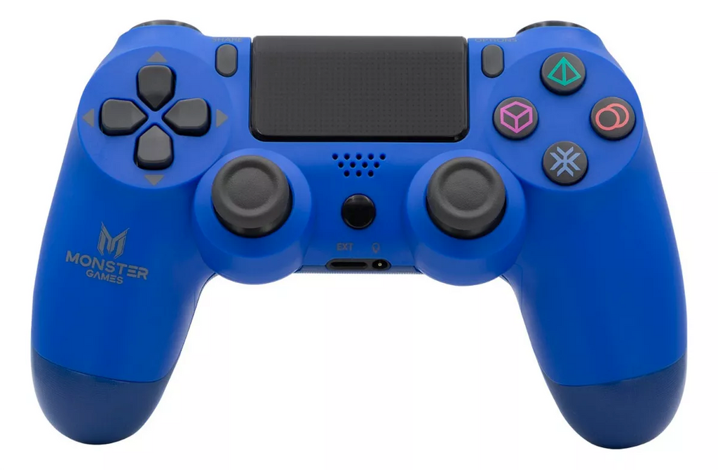 Joystick Para PS4 Doble Shock Audio 3.5MM Wireless Monster Azul