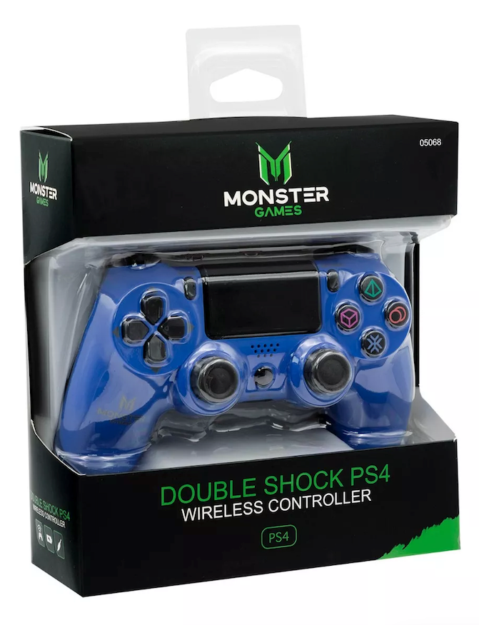 Joystick Para PS4 Doble Shock Audio 3.5MM Wireless Monster Azul
