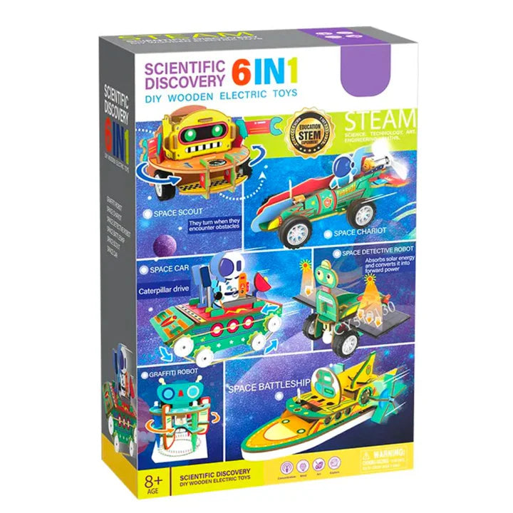 Juguete Educativo Construccion Madera Electricos 6 en 1
