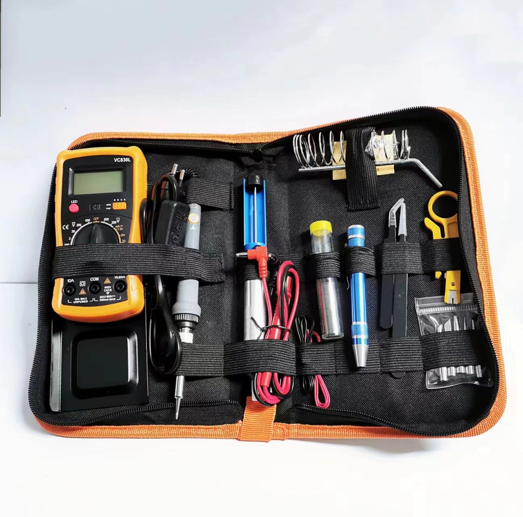 Kit Herramientas Electrónicas  Cautin Soldar Tester Pinzas