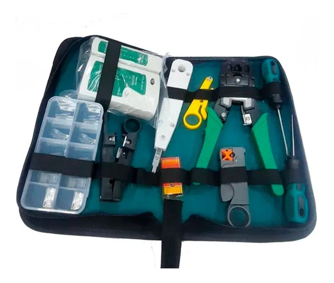 Kit Herramientas Para Redes RJ45 RJ11 Crimpiadora Bolso Etc.