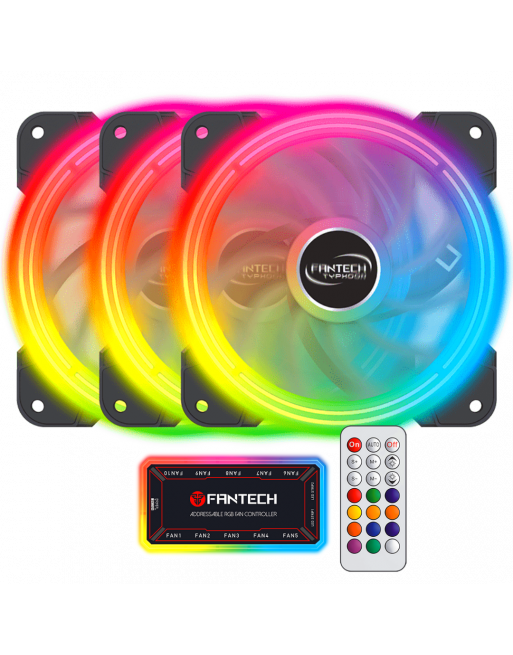 Kit Ventiladores Gamer 120MM Fantech Thypoon FB-302 RGB