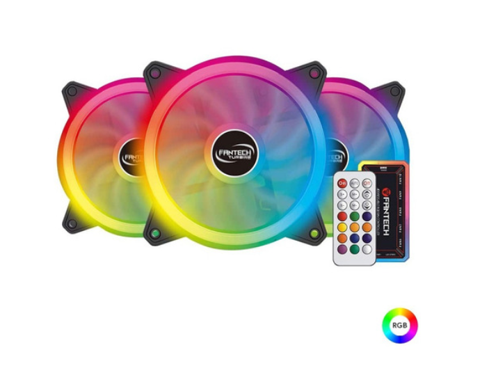 Kit Ventiladores Gamer 120MM Fantech Turbine FB-301 RGB