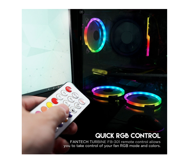 Kit Ventiladores Gamer 120MM Fantech Turbine FB-301 RGB