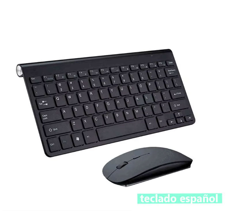 Kit Mouse/Teclado compatible  Mac y Notebook Inalambrico Negro