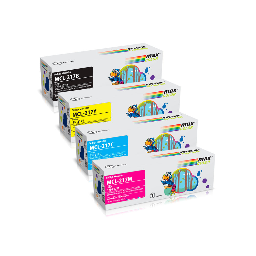Kit Toner Compatible para Brother TN-217 BK CMY
