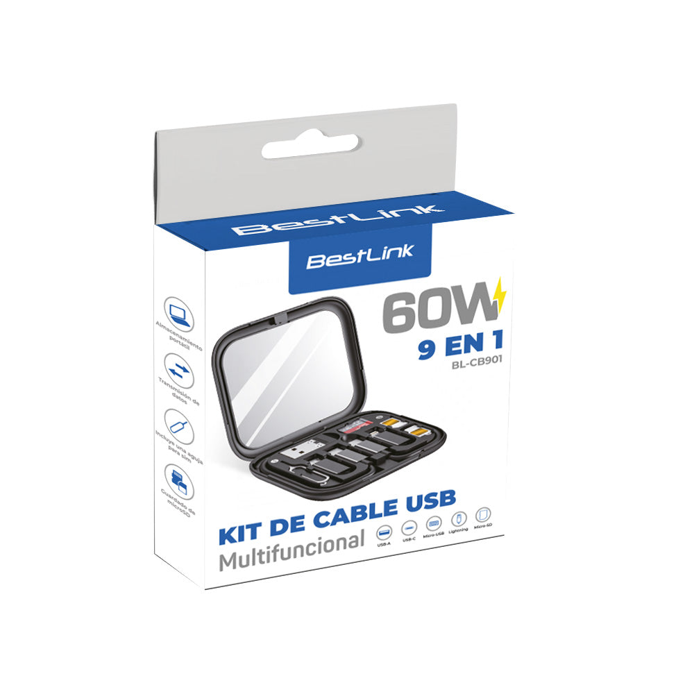 Kit Cable Multifuncional 9 en 1 Carga y Datos BL-CB901