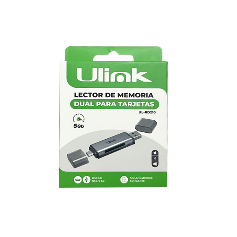 Lector de memoria dual USB C y USB 3.0 SD Micro SD UL-RD210