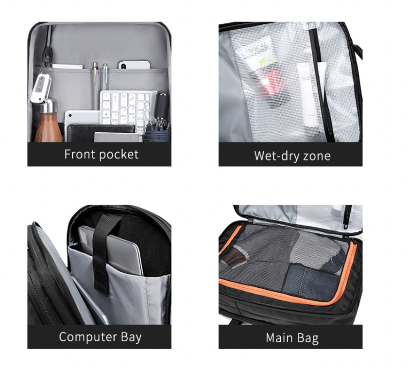 CYBER - Mochila Bolso Notebook Viajera 17 Pulgadas 23 a 39LT Goforit