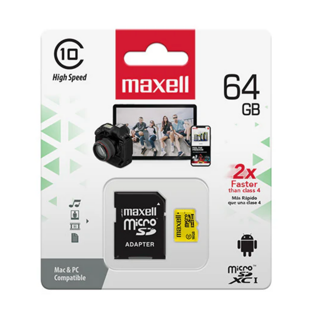 Memoria Micro SD Maxell 64GB Clase 10