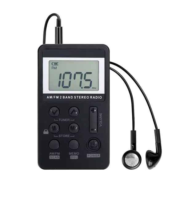 Radio portatil AM FM Digital con Audifonos recagable bolsillo Goforit