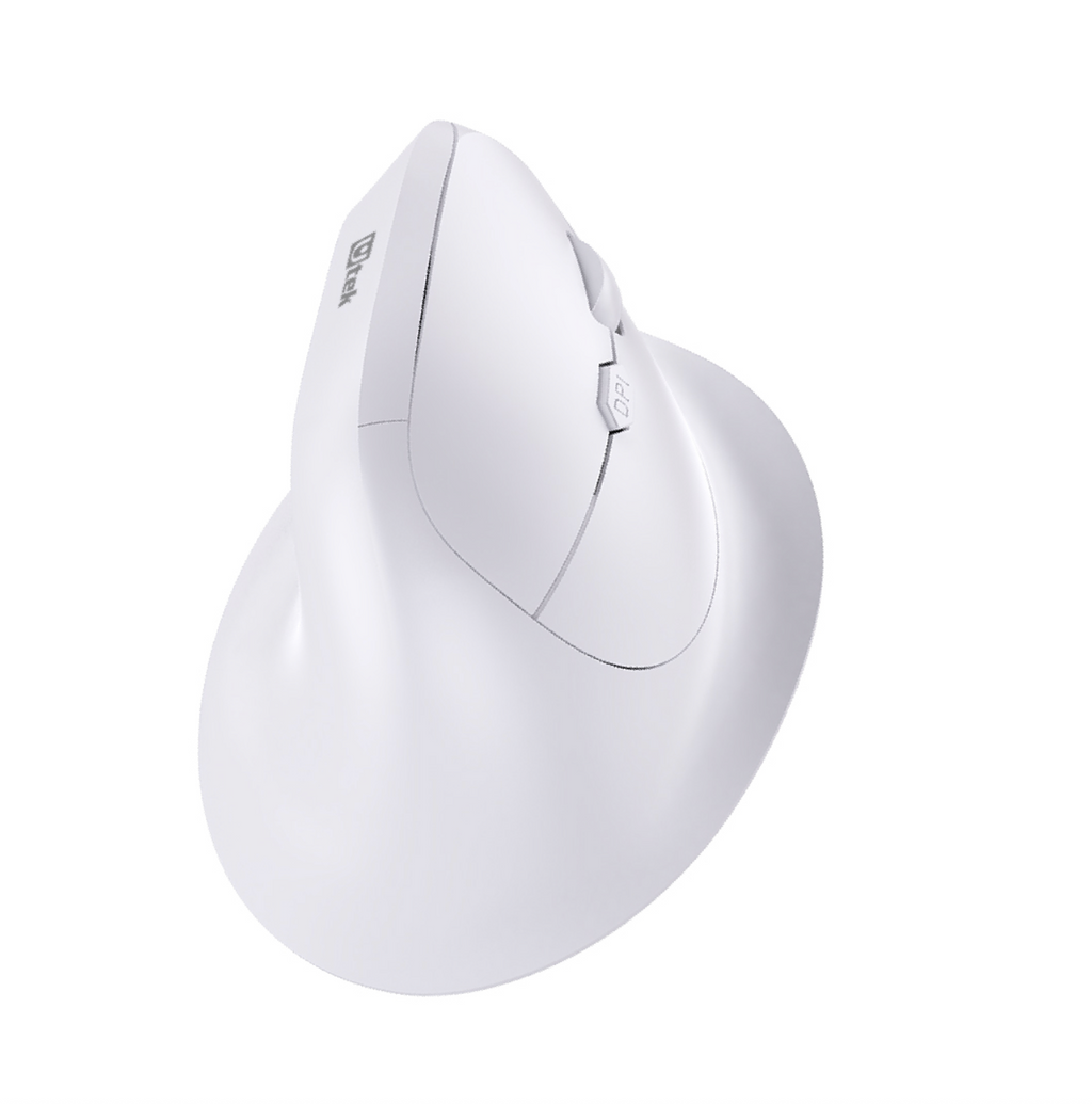 Mouse Inalámbrico Ergonómico 2.4GHz+BT Recargable Blanco