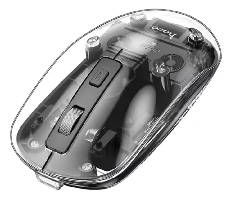 Mouse Inalámbrico y Bluetooth Hoco GM29 Cristal Negro
