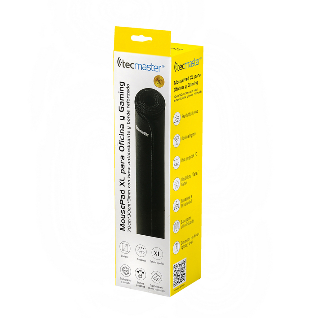 Mouse Pad Antideslizante 27x30cm Negro Tecmaster TM-100556
