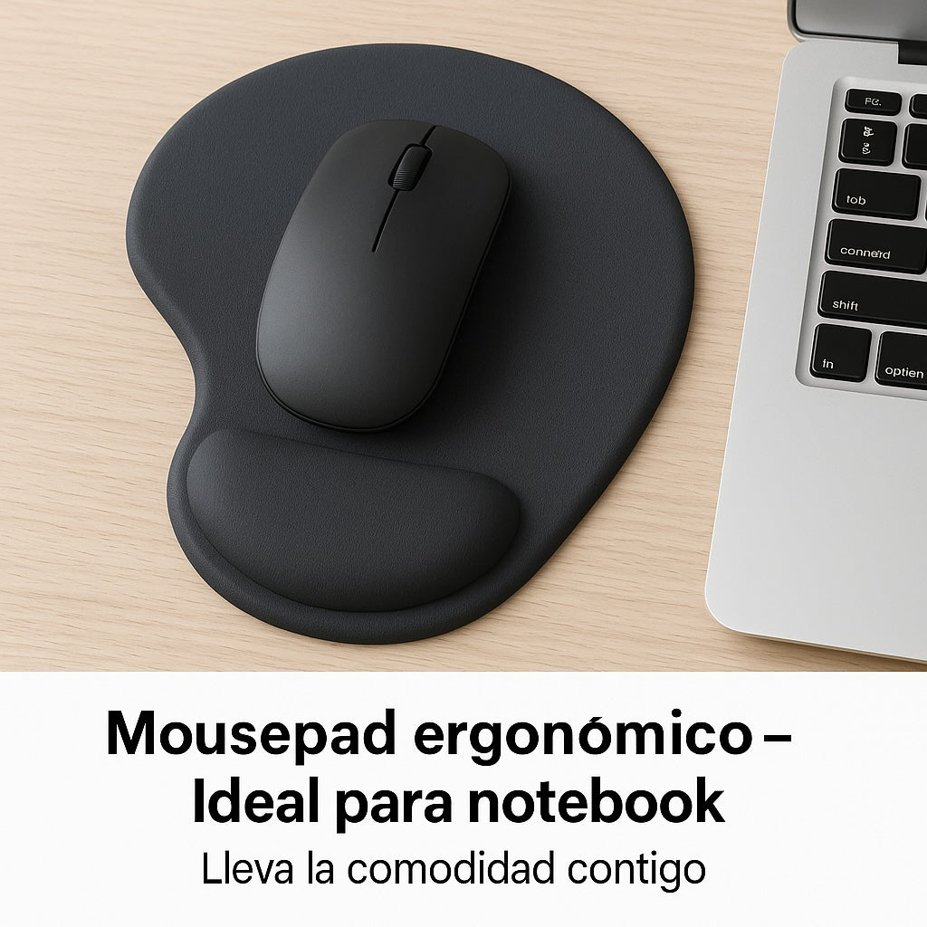 Mousepad Apoya Muñecas Gel Negro Goforit