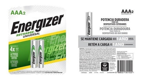 Pilas Recargables AAA NiMh 700mAh 2un Energizer
