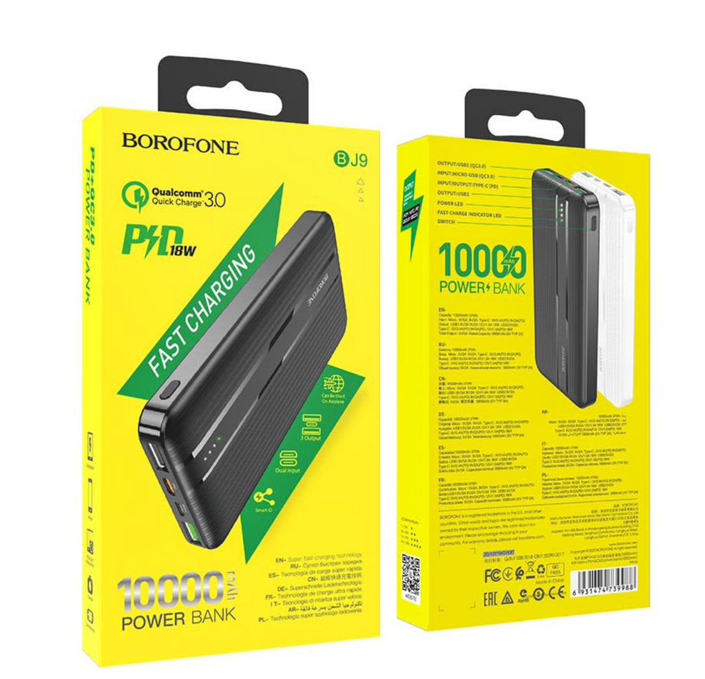 Bateria Ext. Powerbank 10000Mah Borofone BJ9 Negra