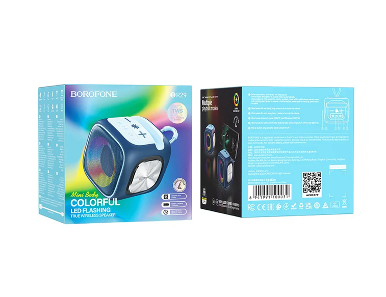 Parlante Bluetooth 7W FM Soporte Celular Borofone BR29 Azul