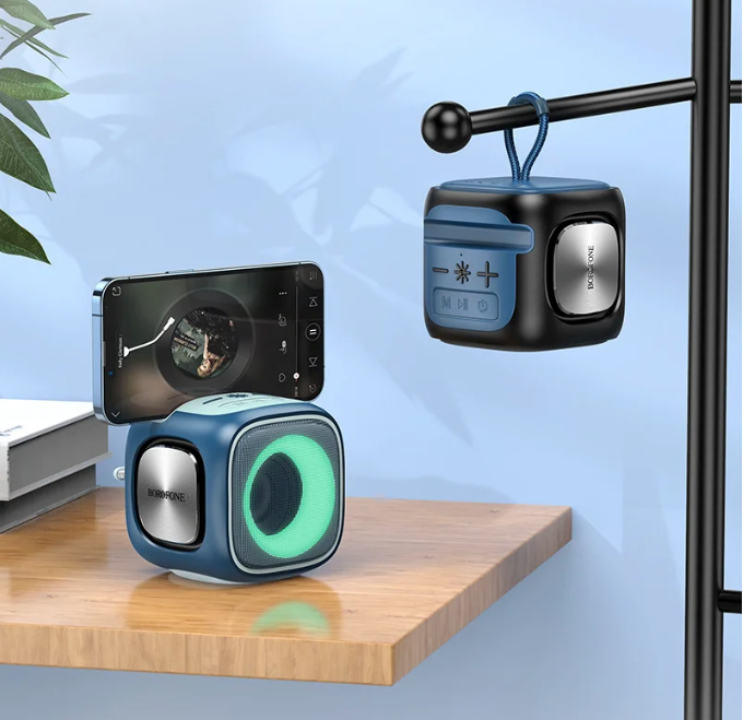 Parlante Bluetooth 7W FM Soporte Celular Borofone BR29 Azul