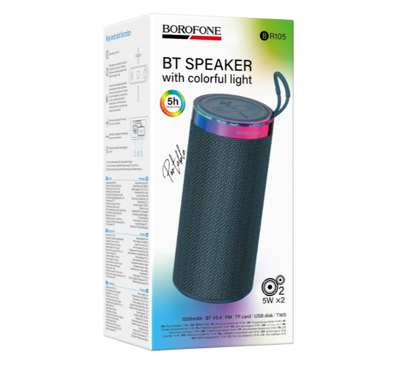 Parlante Bluetooth Borofone BR105 RGB Azul