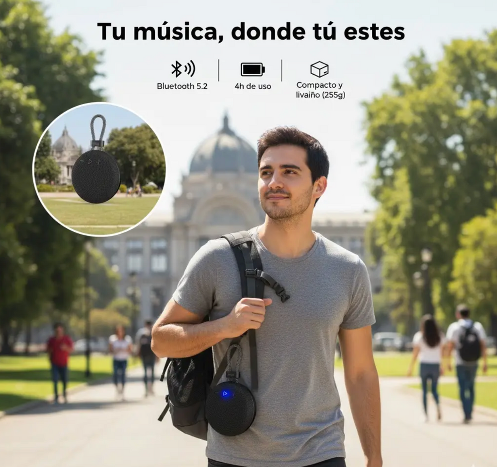 Parlante Bluetooth Hoco BS60 Exploring TWS FM TF Negro