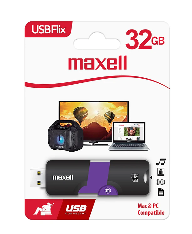 Pendrive Maxell Flix 32GB USB 2.0 Morado