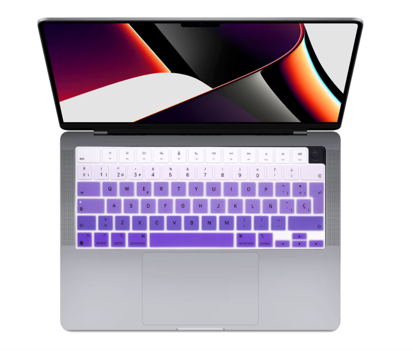Protector Teclado Para Macbook Pro 14/16 M1 A2442 A2485 A3112 Lila