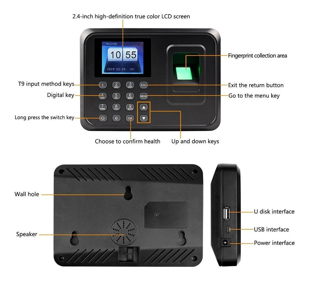 Reloj Control Asistencia Biométrico Huella Digital