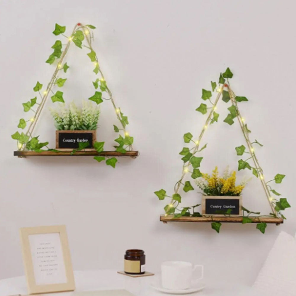 Repisa de Madera con Luz LED Plantas FactoryHome