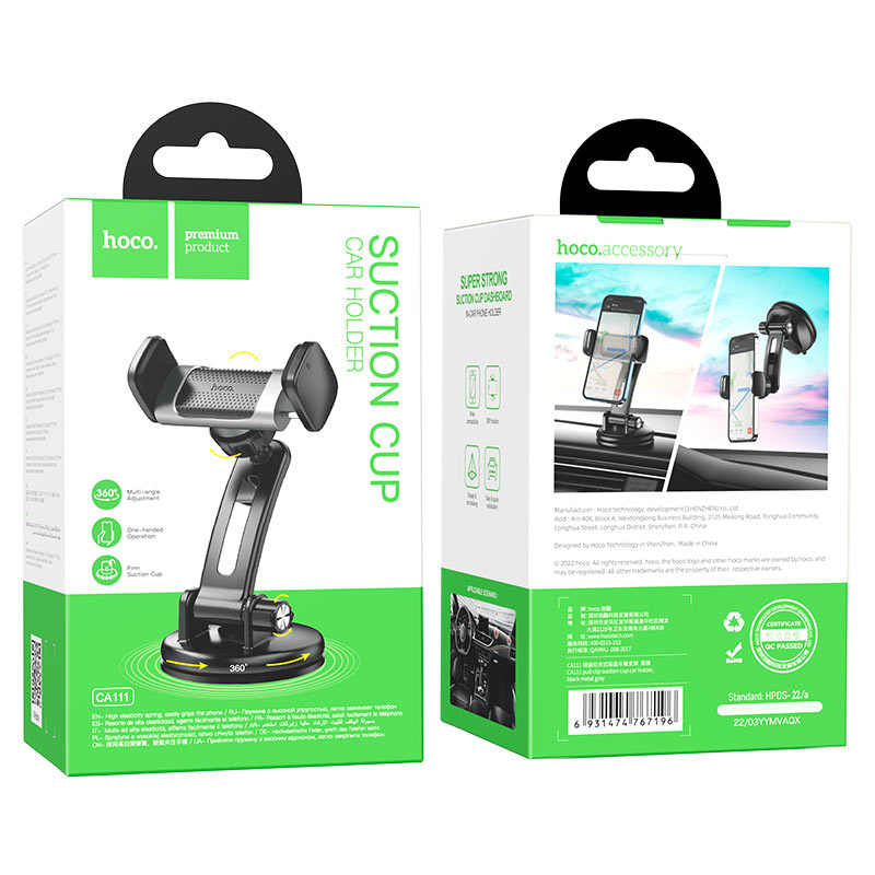 Soporte Auto Ventosa Regulable 360 Grados HOCO CA111