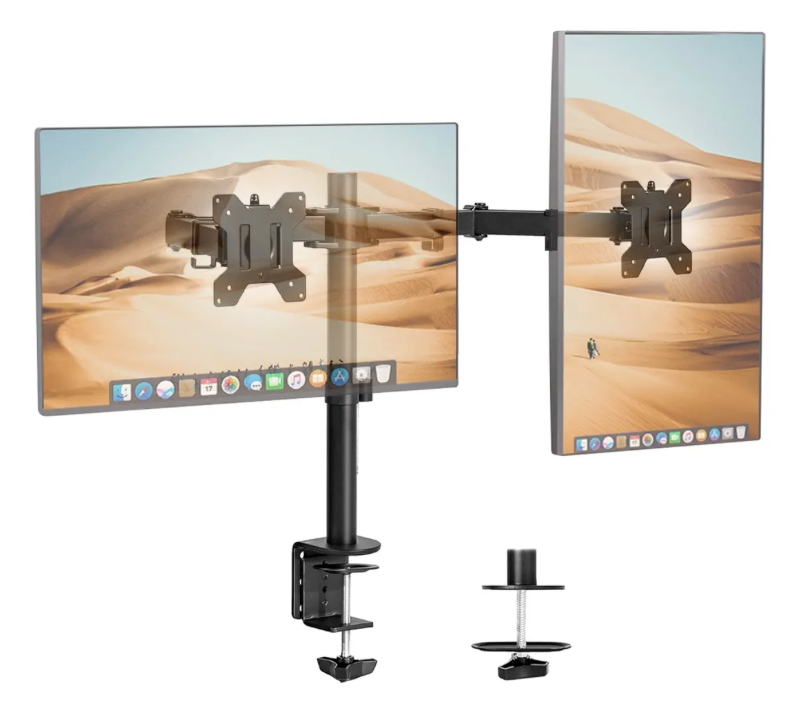 Soporte Doble Monitor 13–27” Articulado Negro Goforit