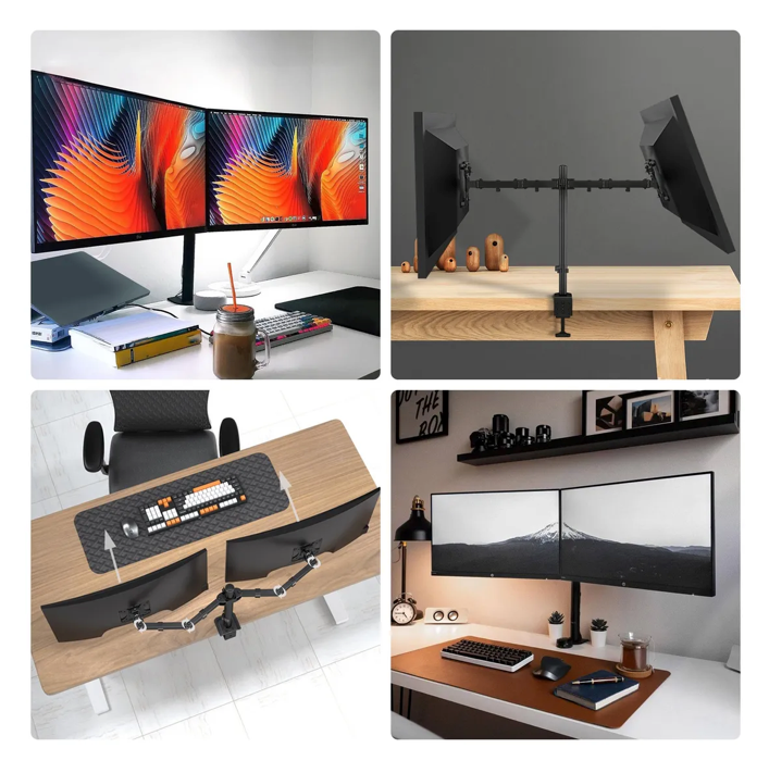 Soporte Doble Monitor 13–27” Articulado Negro Goforit