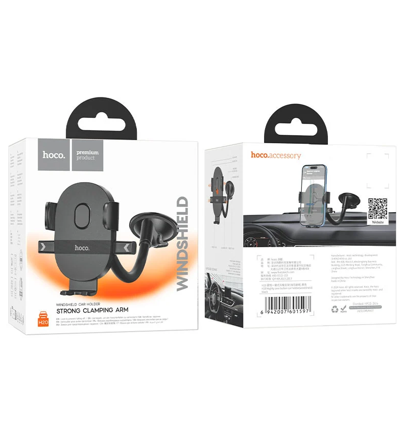 Soporte Auto Hoco H20 Parabrisas y Tablero Negro