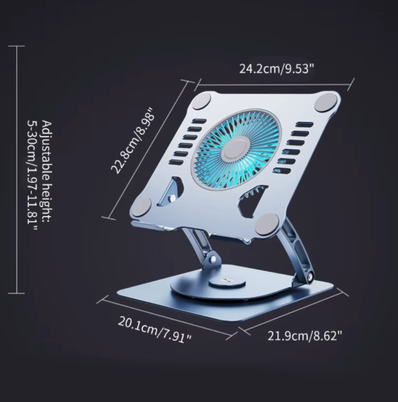 Soporte Giratorio Aluminio Ventilador Notebook Macbook iPad Goforit