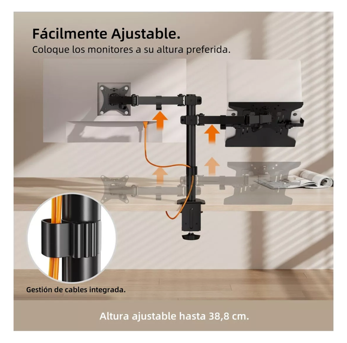 Soporte Monitor y Notebook Brazo Articulado Escritorio A017 Goforit