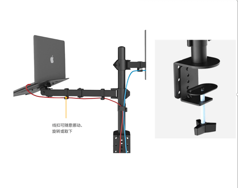 Soporte Monitor y Notebook Brazo Articulado Escritorio A017 Goforit