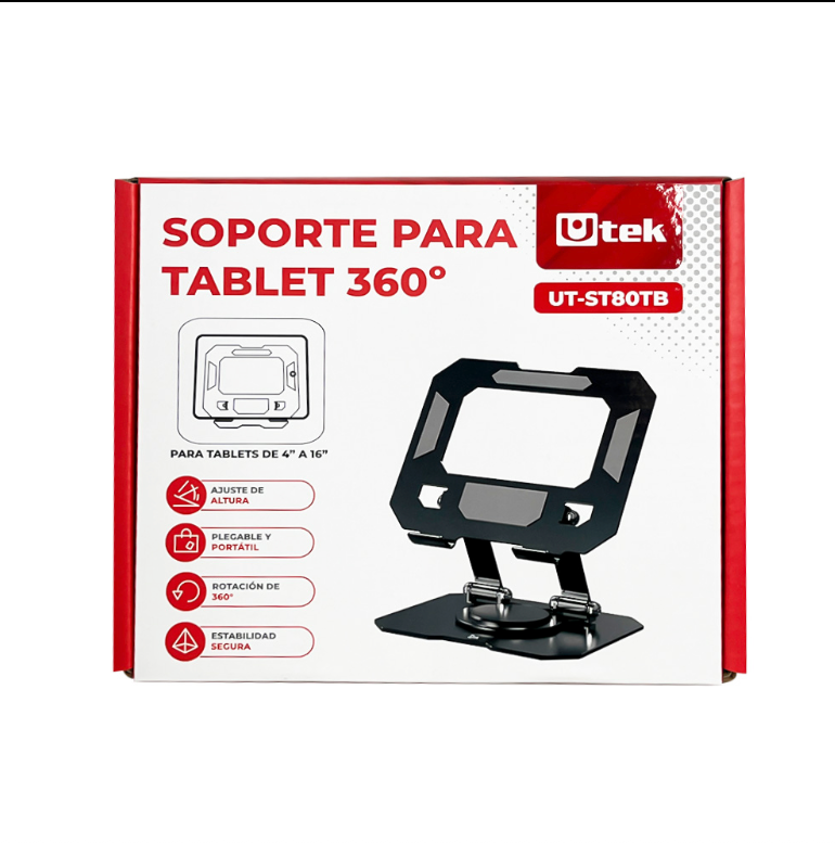 Soporte iPad UT-ST80TB Metal Ajustable Escritorio Rotación