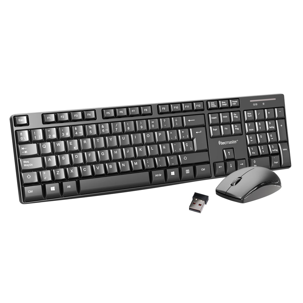 Kit Teclado y Mouse Inalámbrico Black Tecmaster TM-100512