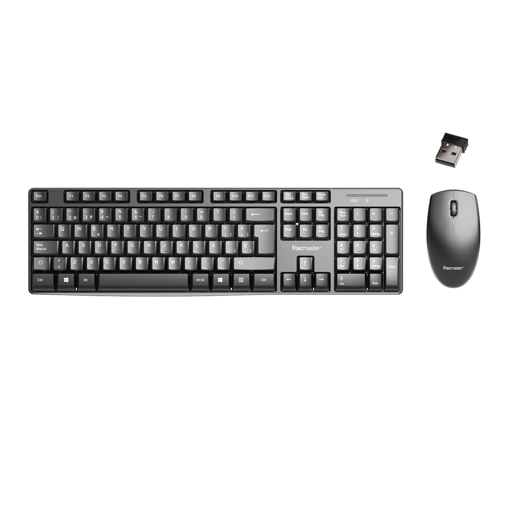 Kit Teclado y Mouse Inalámbrico Black Tecmaster TM-100512
