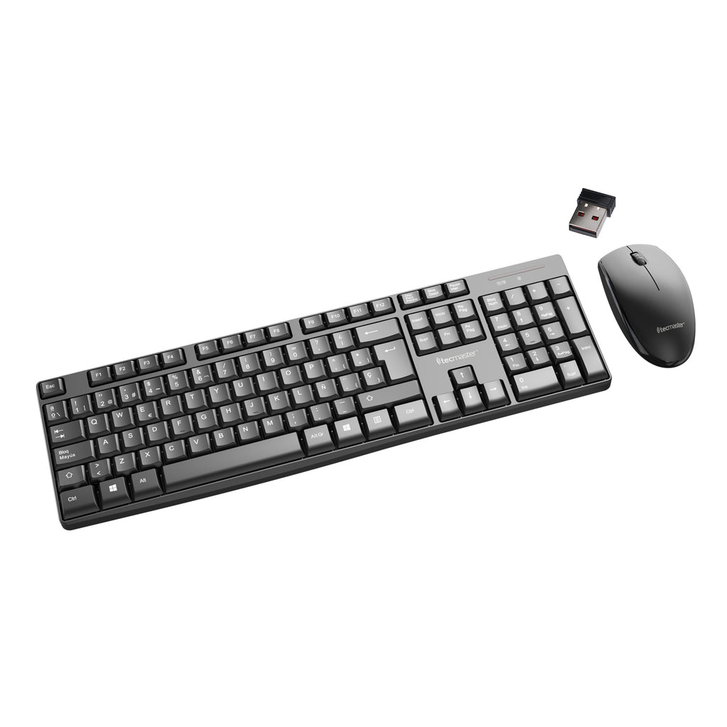 Kit Teclado y Mouse Inalámbrico Black Tecmaster TM-100512