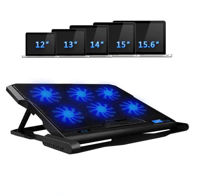 Ventilador Notebook Gamer 13 / 16 Pulgadas 6 Ventiladores Rojo