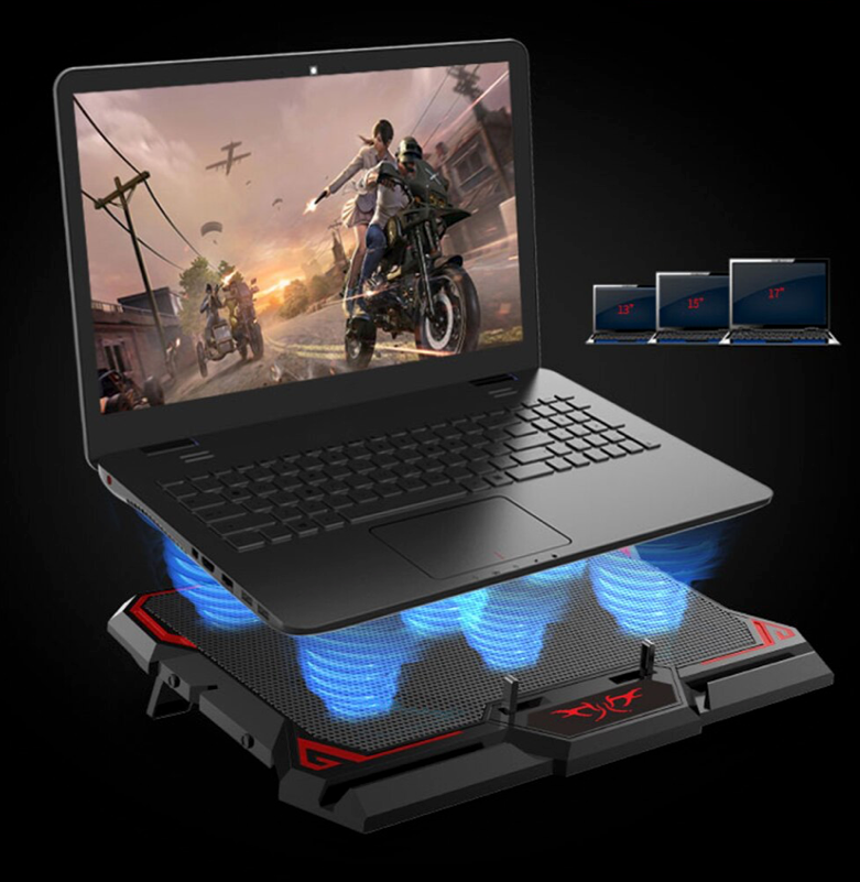 Ventilador Notebook Gamer 13 / 16 Pulgadas 6 Ventiladores Rojo