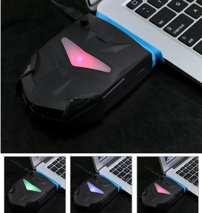 Ventilador Extractor Notebook Gamer USB Externo RGB 700-4000RPM